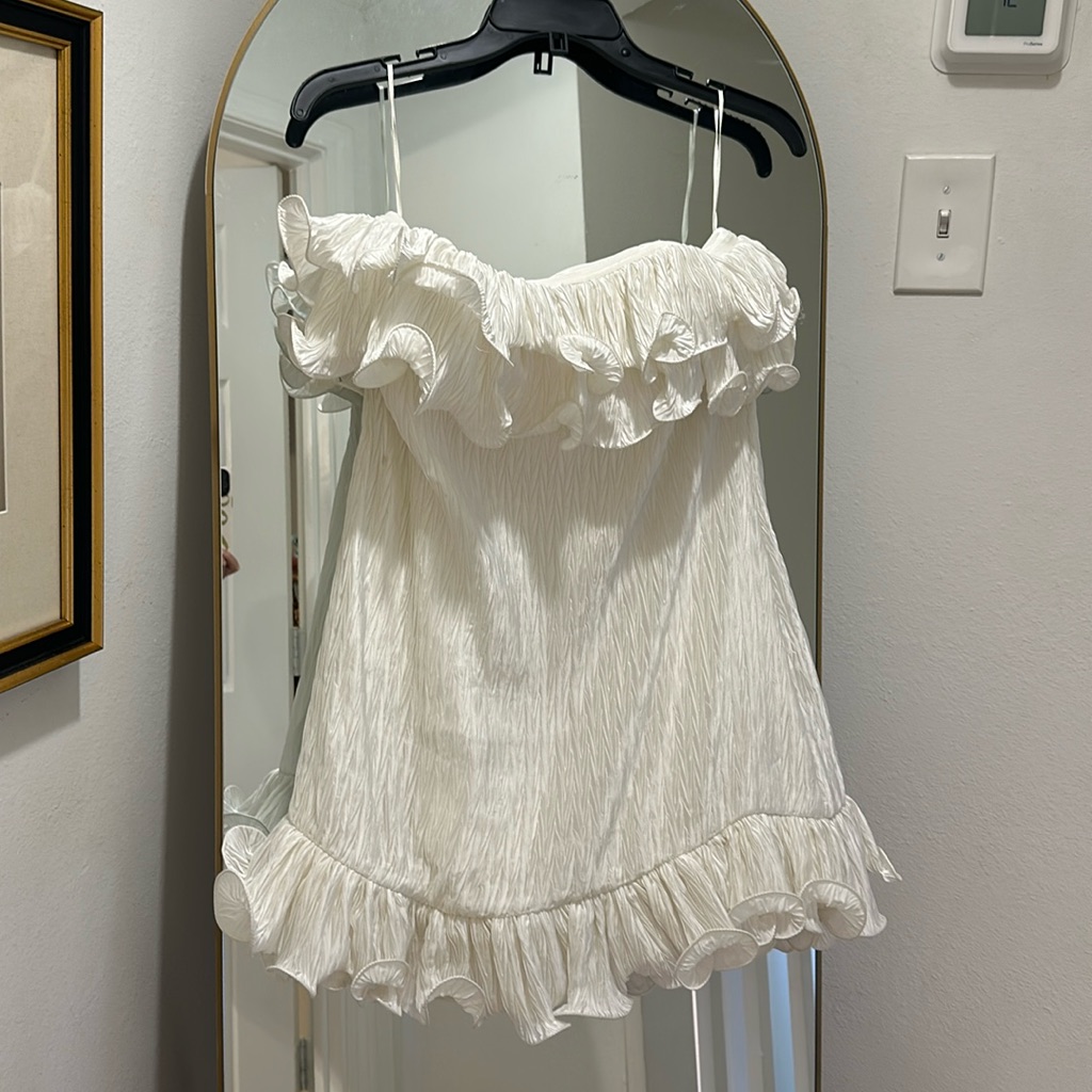 Bhldn/Anthro White Ruffle Dress